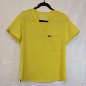 Figs Catarina One-Pocket Scrub Top - Lifesaver Yellow